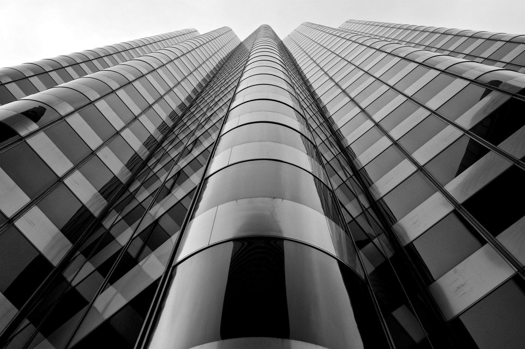 Black and white skyscraper